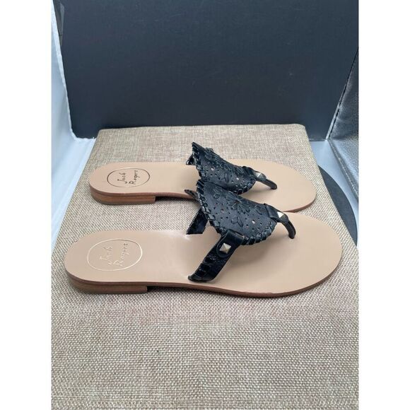 Jack Rogers Georgica Sandals in Black Women’s Size 8 Flats - Picture 4 of 9